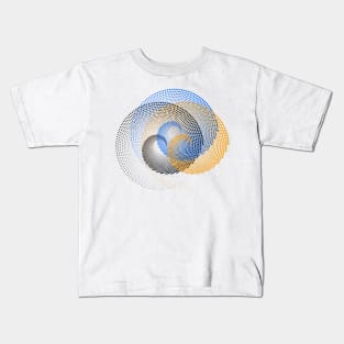 3 spirals blue and orange and black overlapping Kids T-Shirt